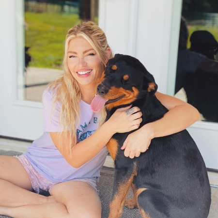 Shanon Ihrke with her pet dog.
